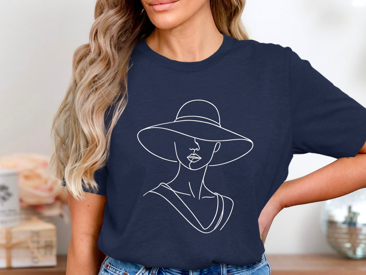 Sun Hat Silhouette Minimalist T-Shirt