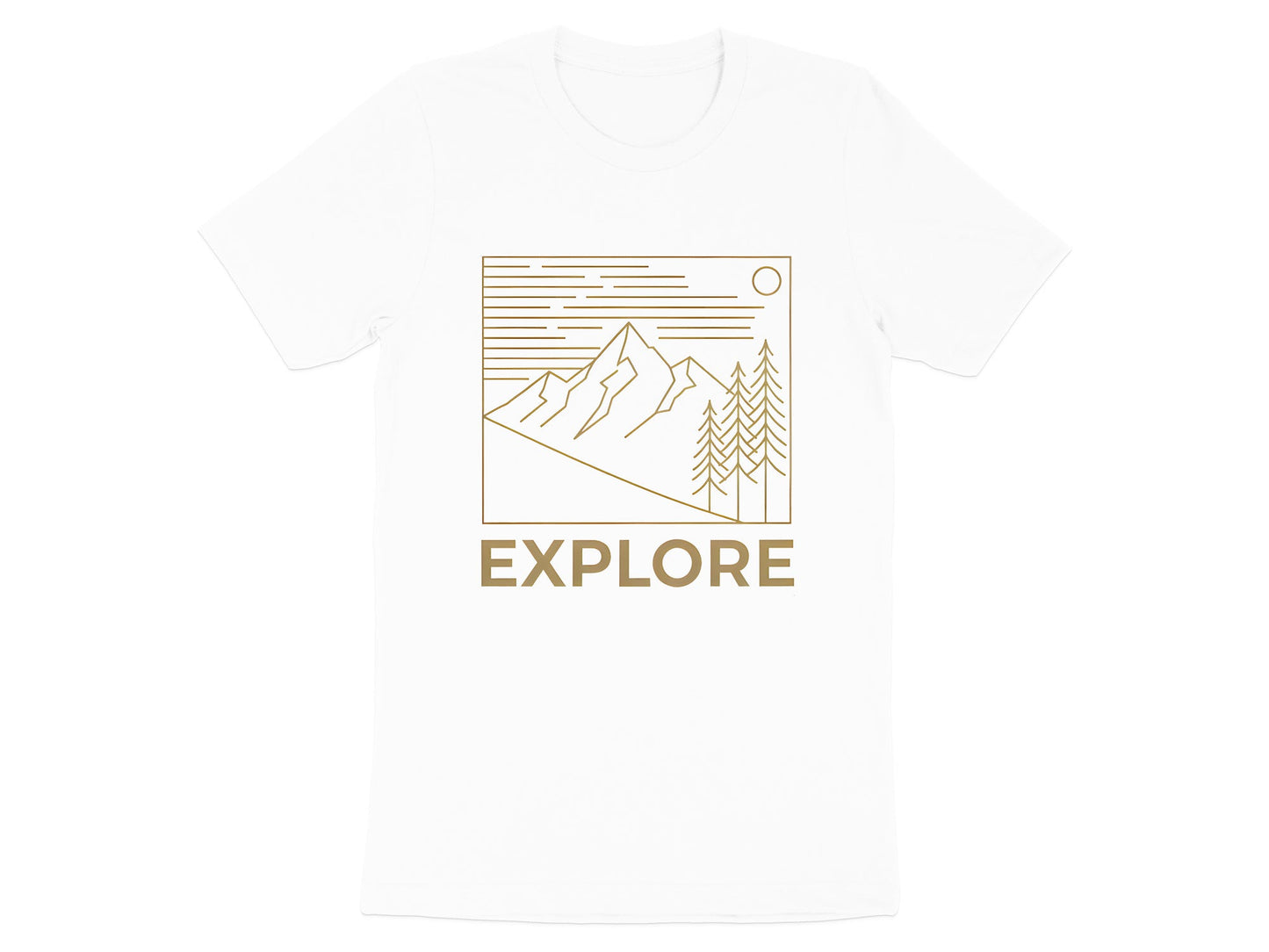 Explore Minimalist Mountain Line Art T-Shirt