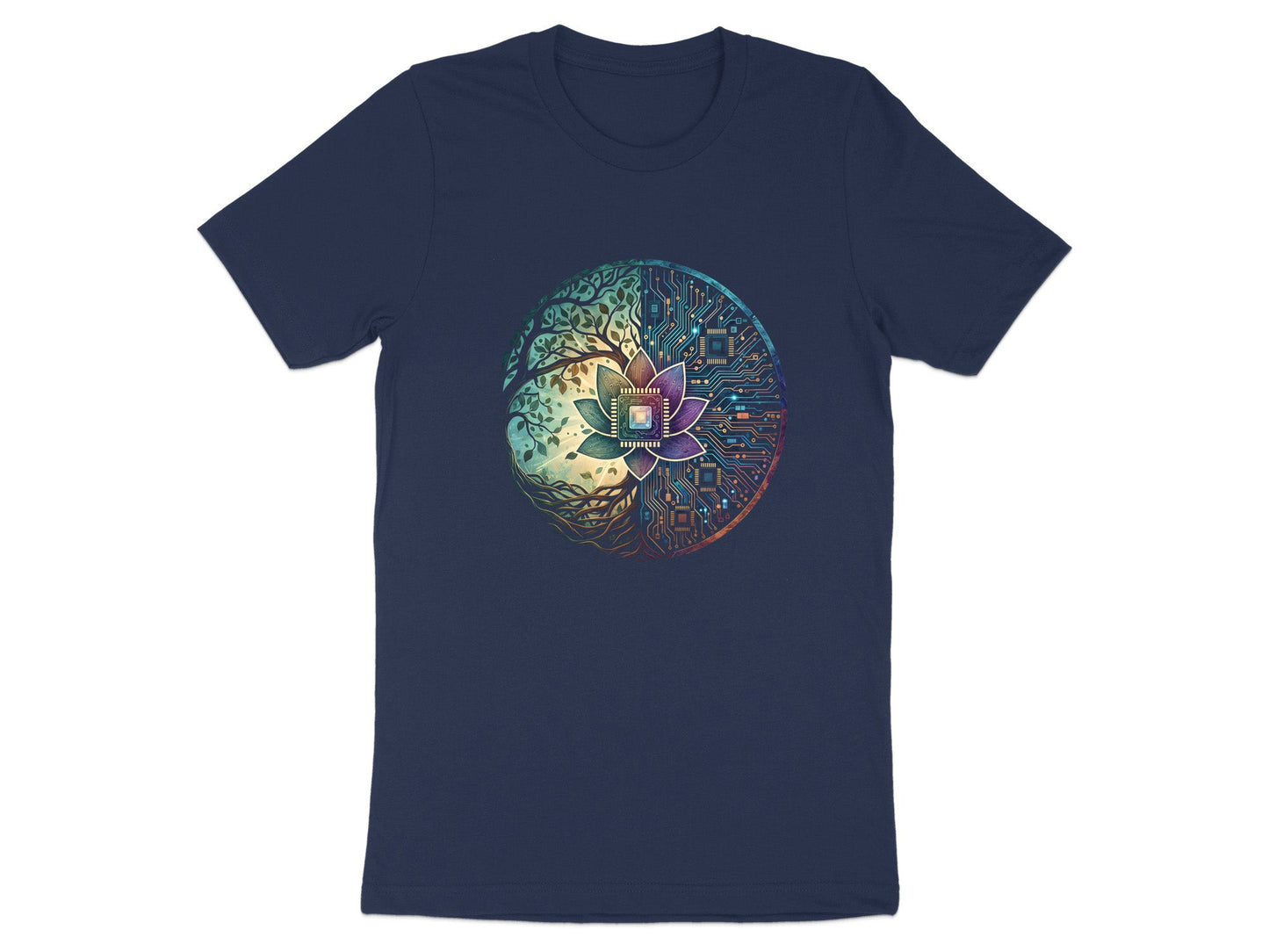 Nature vs Tech Yin Yang T-Shirt