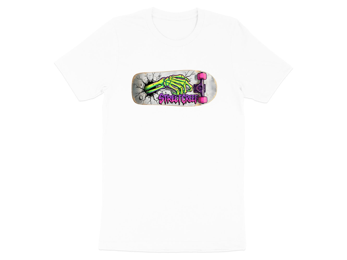 Street Creep Skeleton Hand Skateboard T-Shirt