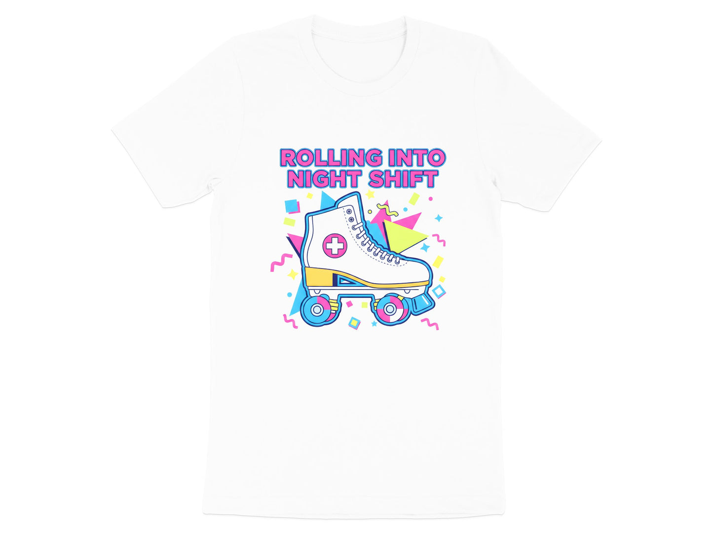 Rolling Into Night Shift T-Shirt - Retro 80s Medical Tee