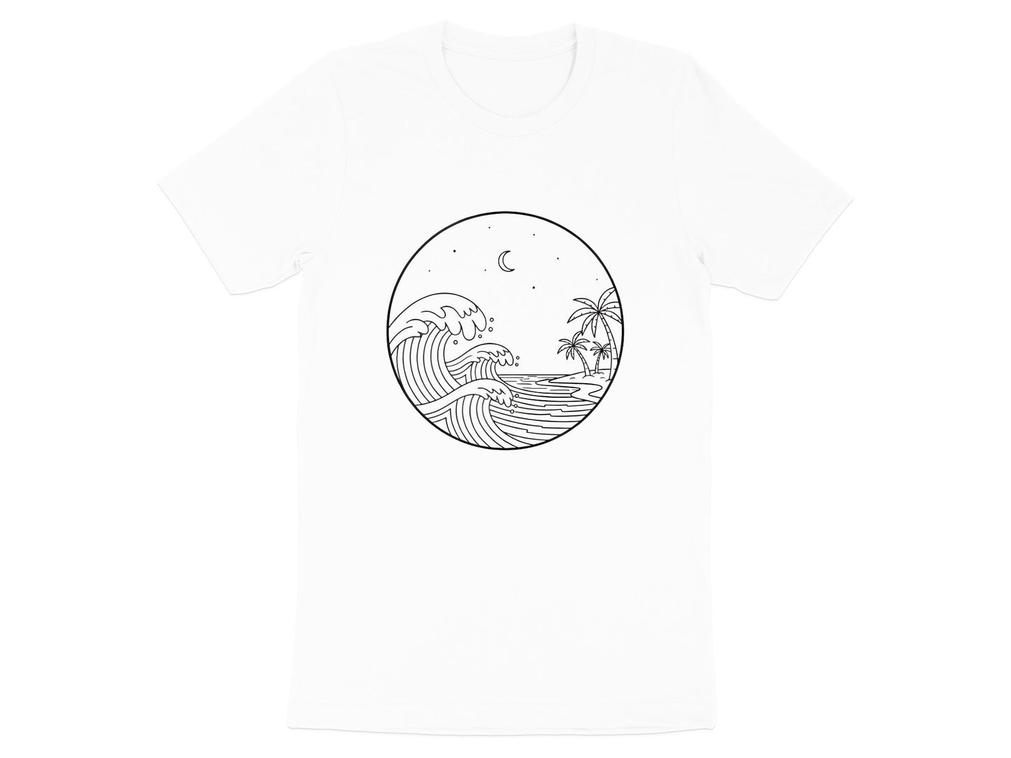 Midnight Night Wave Artistic Surf T-Shirt