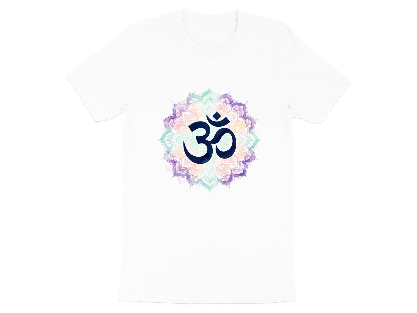 Watercolor Om Mandala T-Shirt - Pastel Spiritual Tee