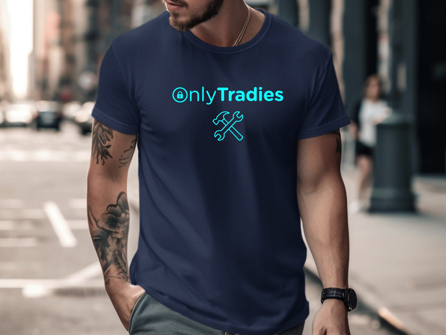 OnlyTradies Hammer & Wrench Logo T-Shirt | Funny Aussie Tradie Tee