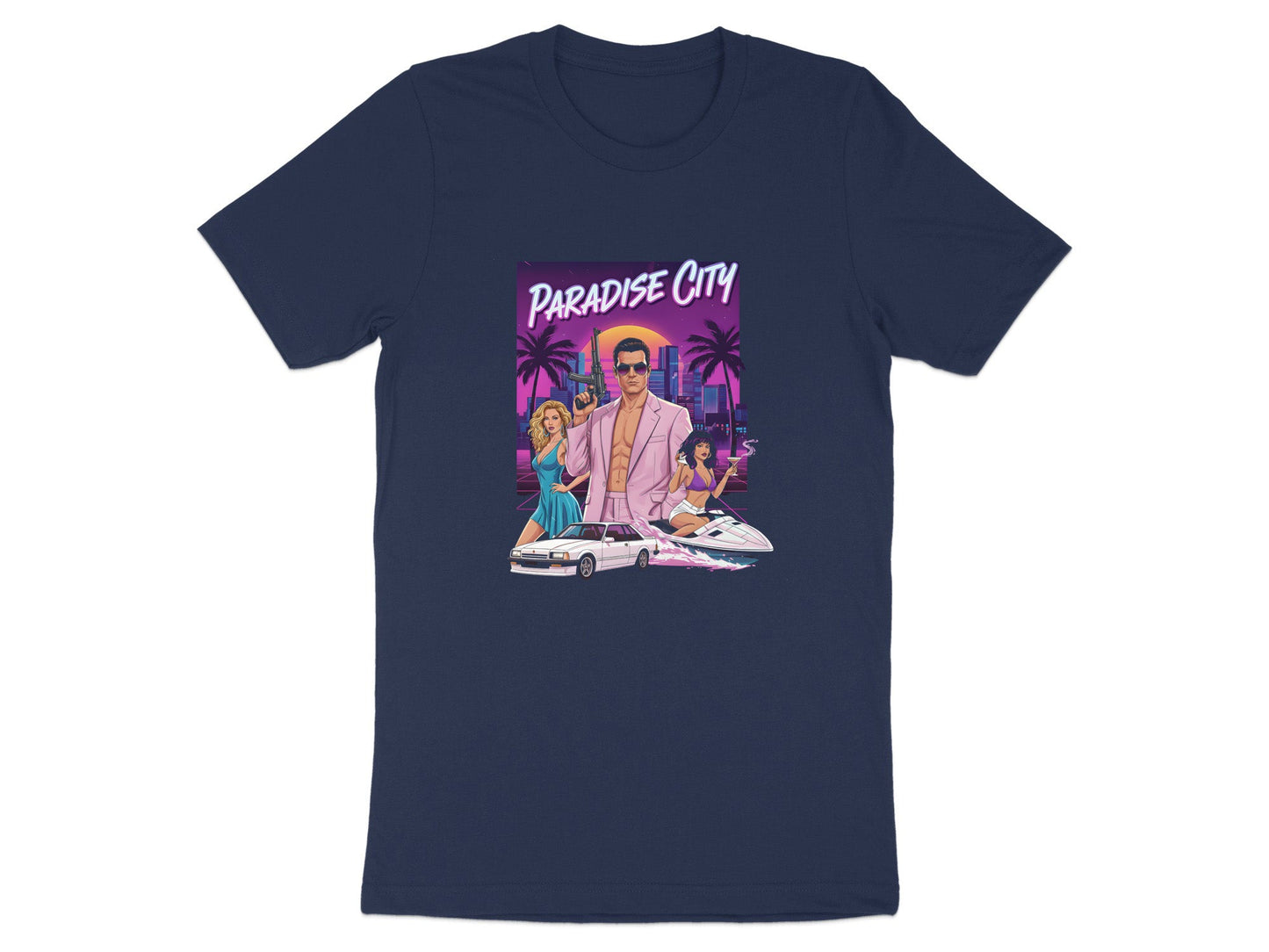 Paradise City - 80s Vice Noir T-Shirt