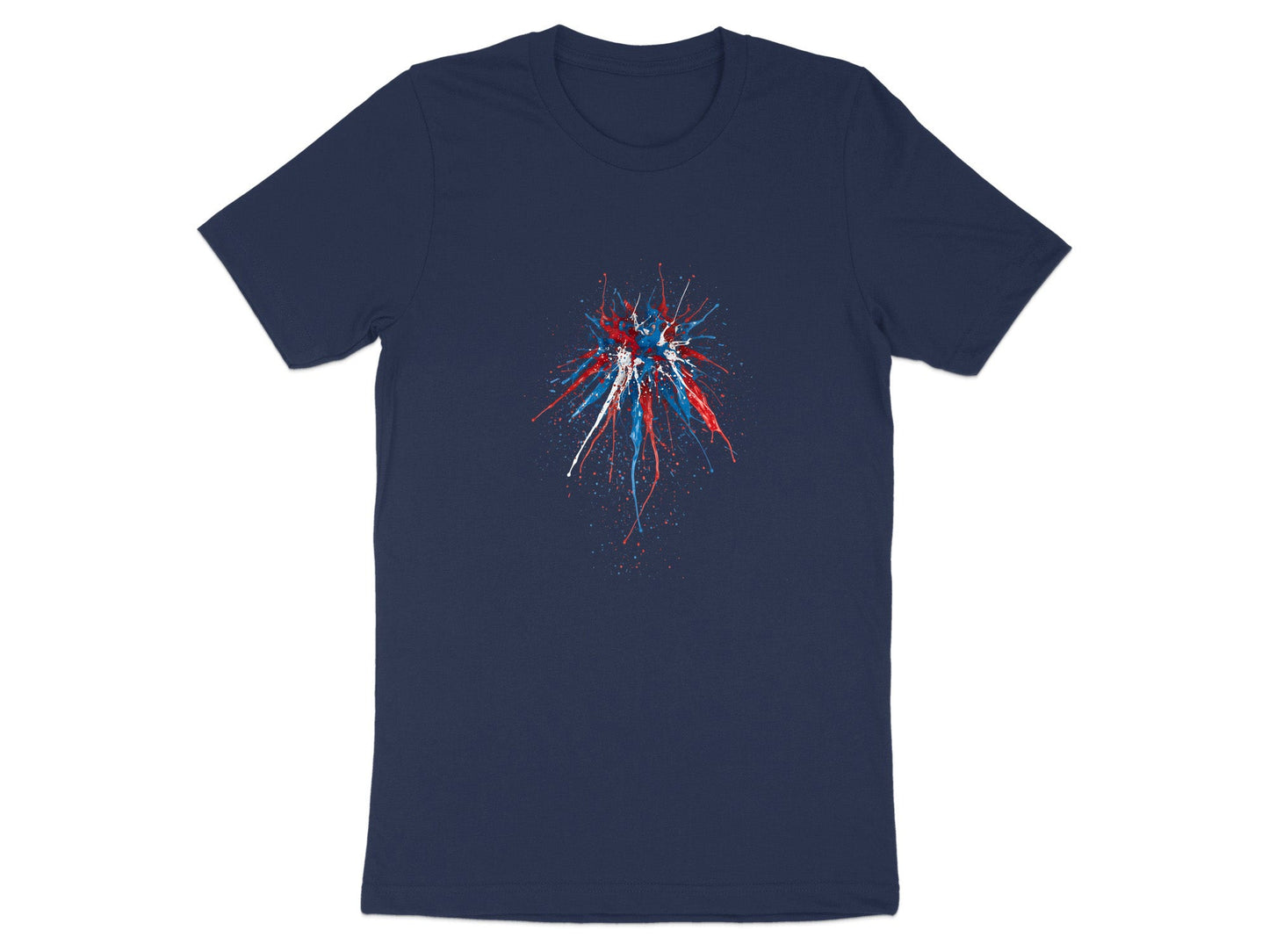 Red and Blue Paint Splatter Burst T-Shirt