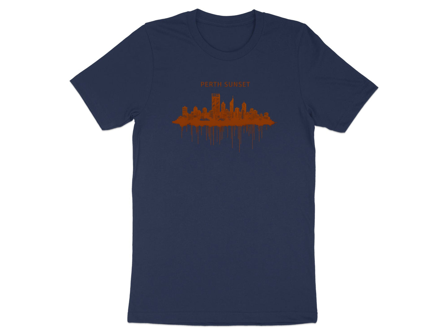 Perth Sunset Skyline Drip Art T-Shirt | Western Australia Fashion