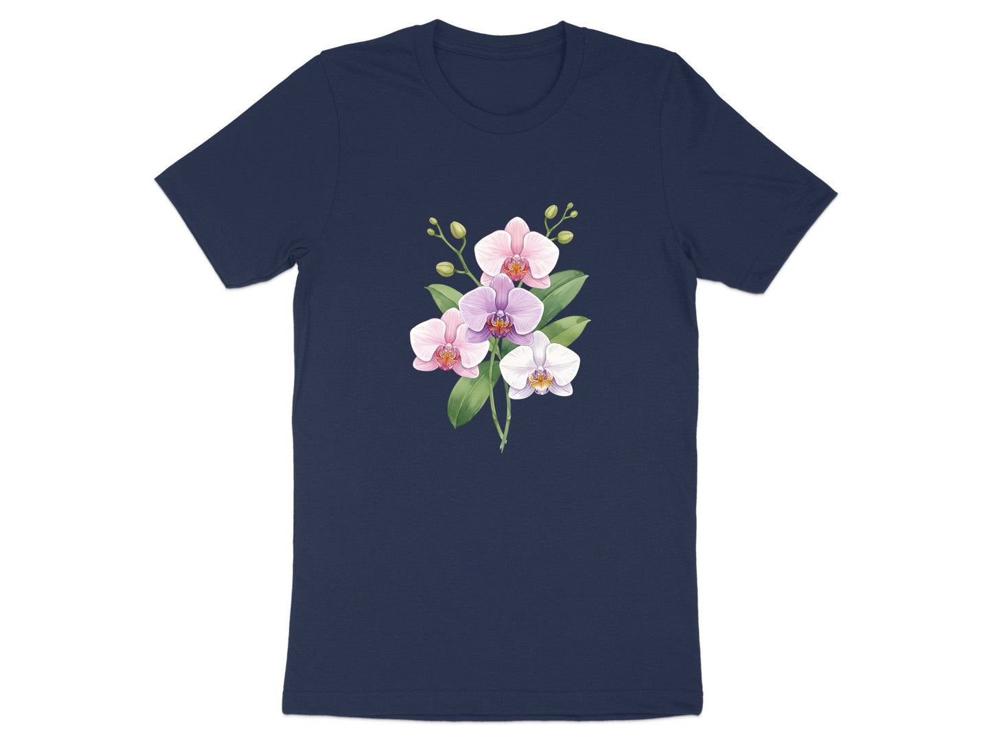 Pink & White Orchids White Graphic T-Shirt