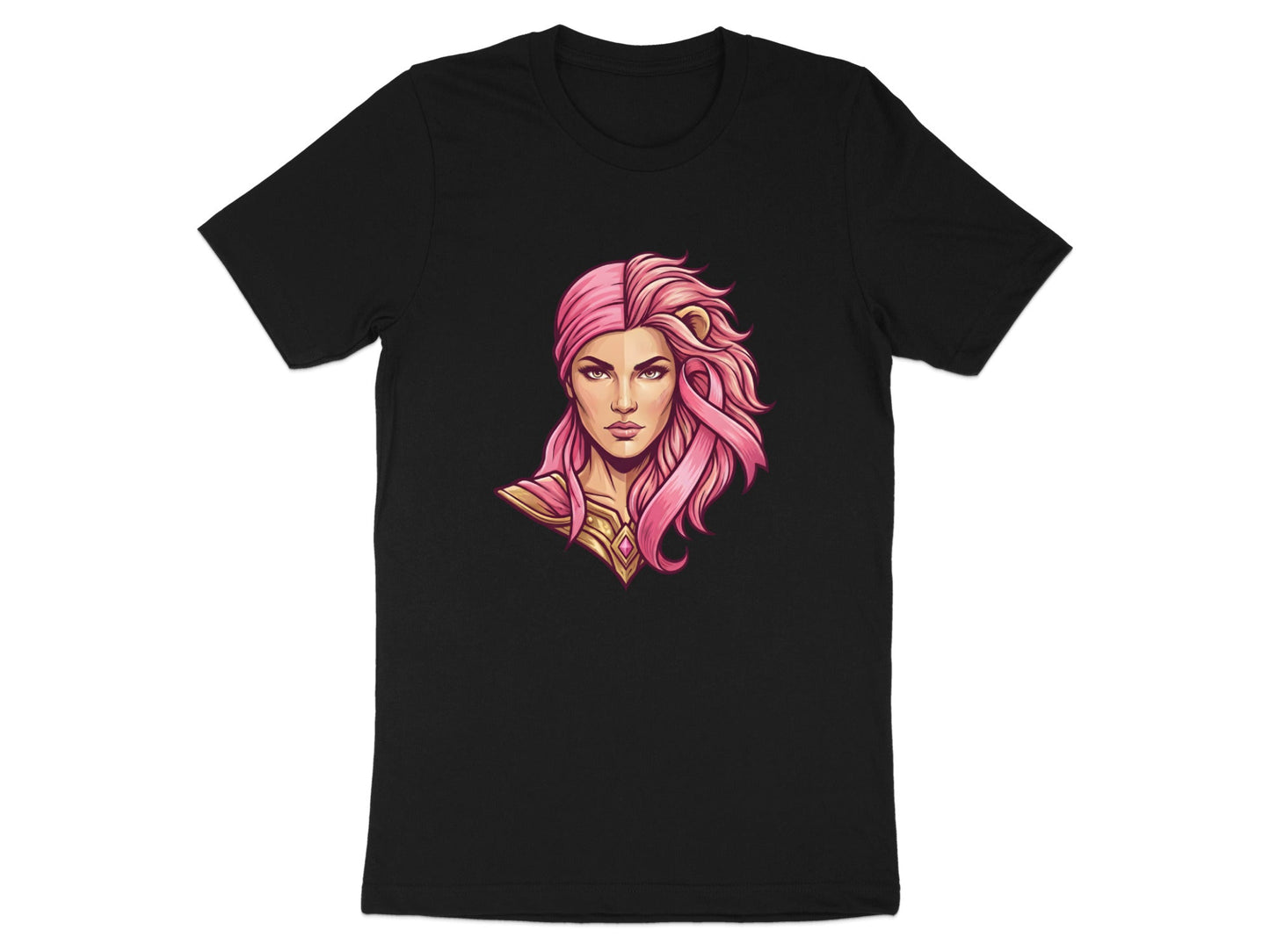 Pink Ribbon Lioness Warrior Graphic Tee