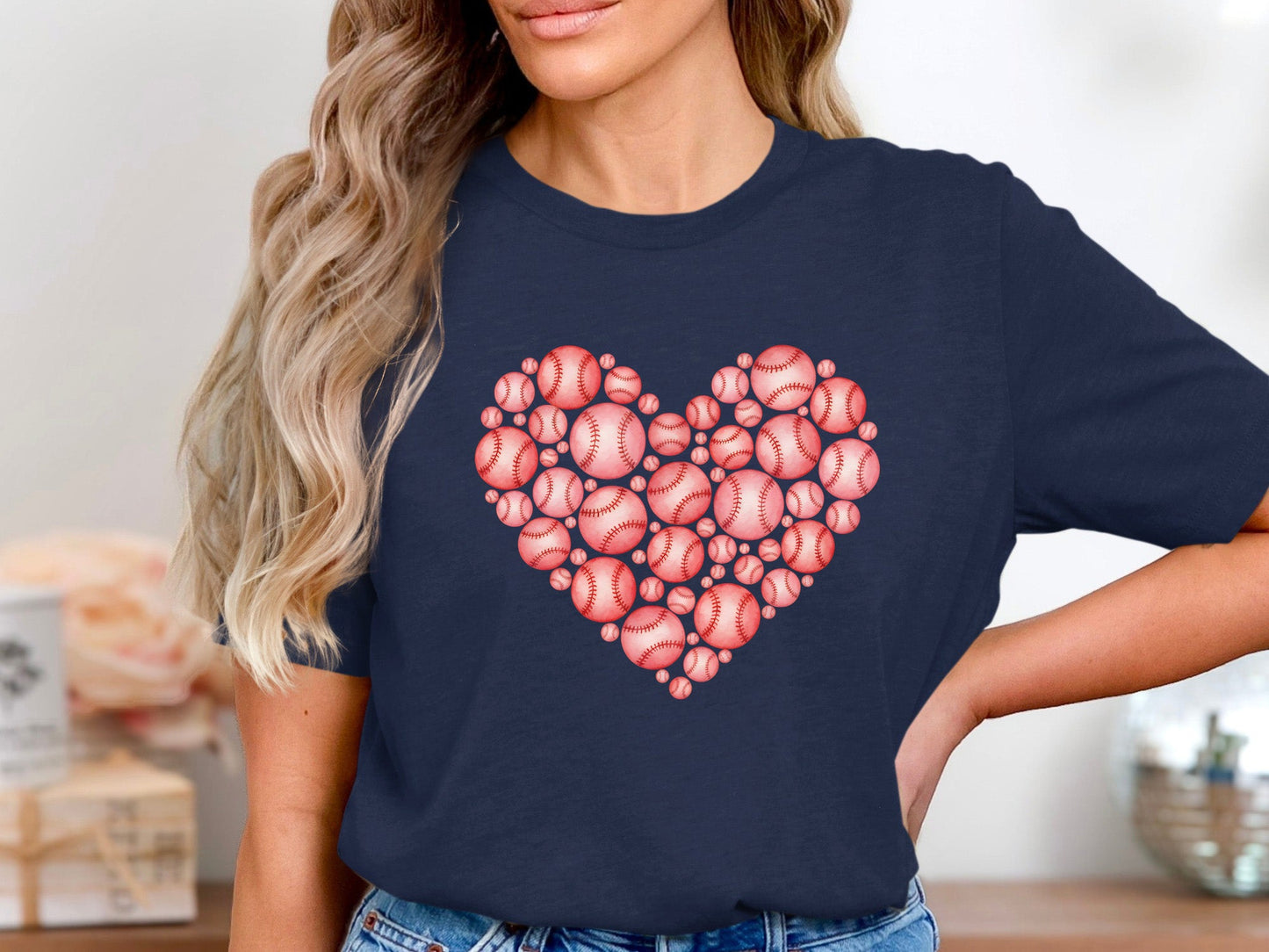 Baseball Heart Love The Game Graphic T-Shirt