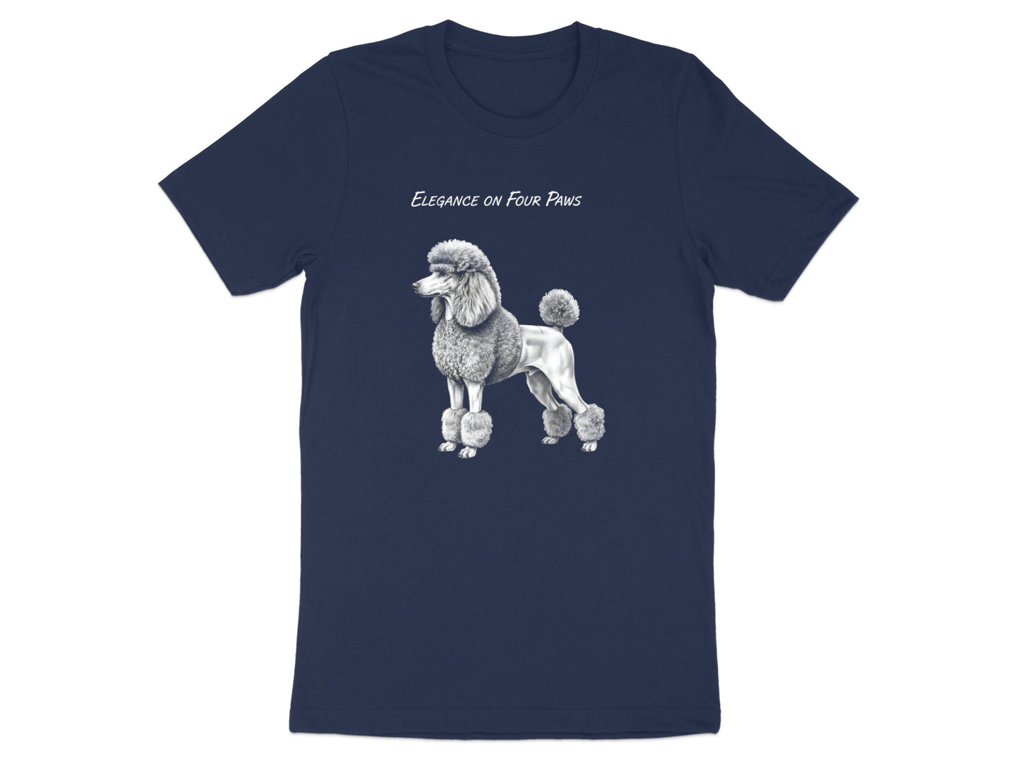 Elegance On Four Paws Poodle Pencil Sketch Graphic Tee
