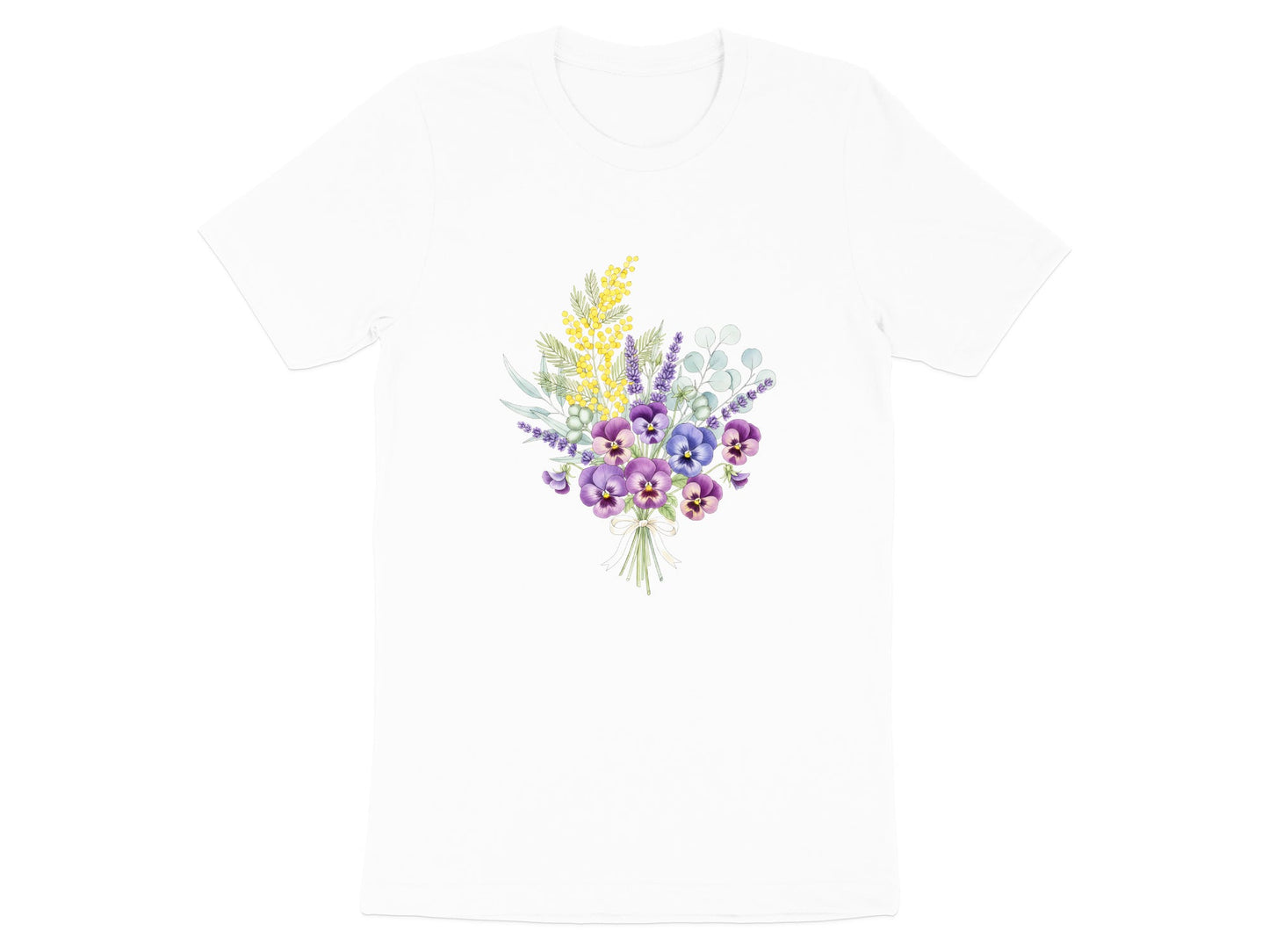 Native Bouquet Watercolor T-Shirt - Black / Australian Pride