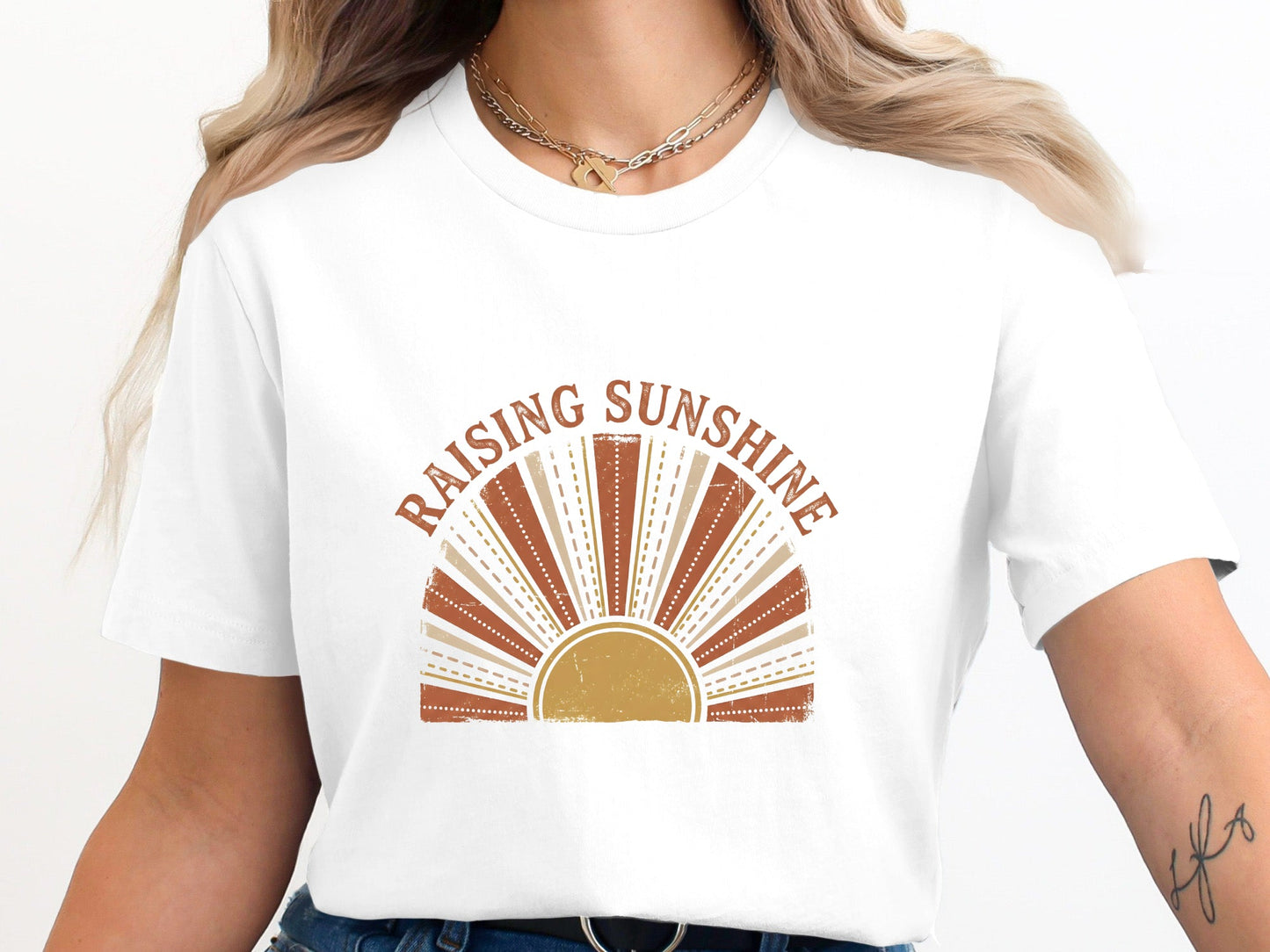 Raising Sunshine Retro Sunburst Tee - Vintage Motherhood Shirt