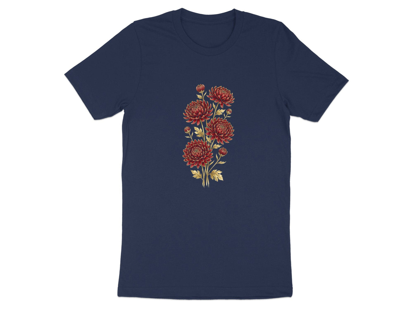 Golden Stem Red Chrysanthemum T-Shirt