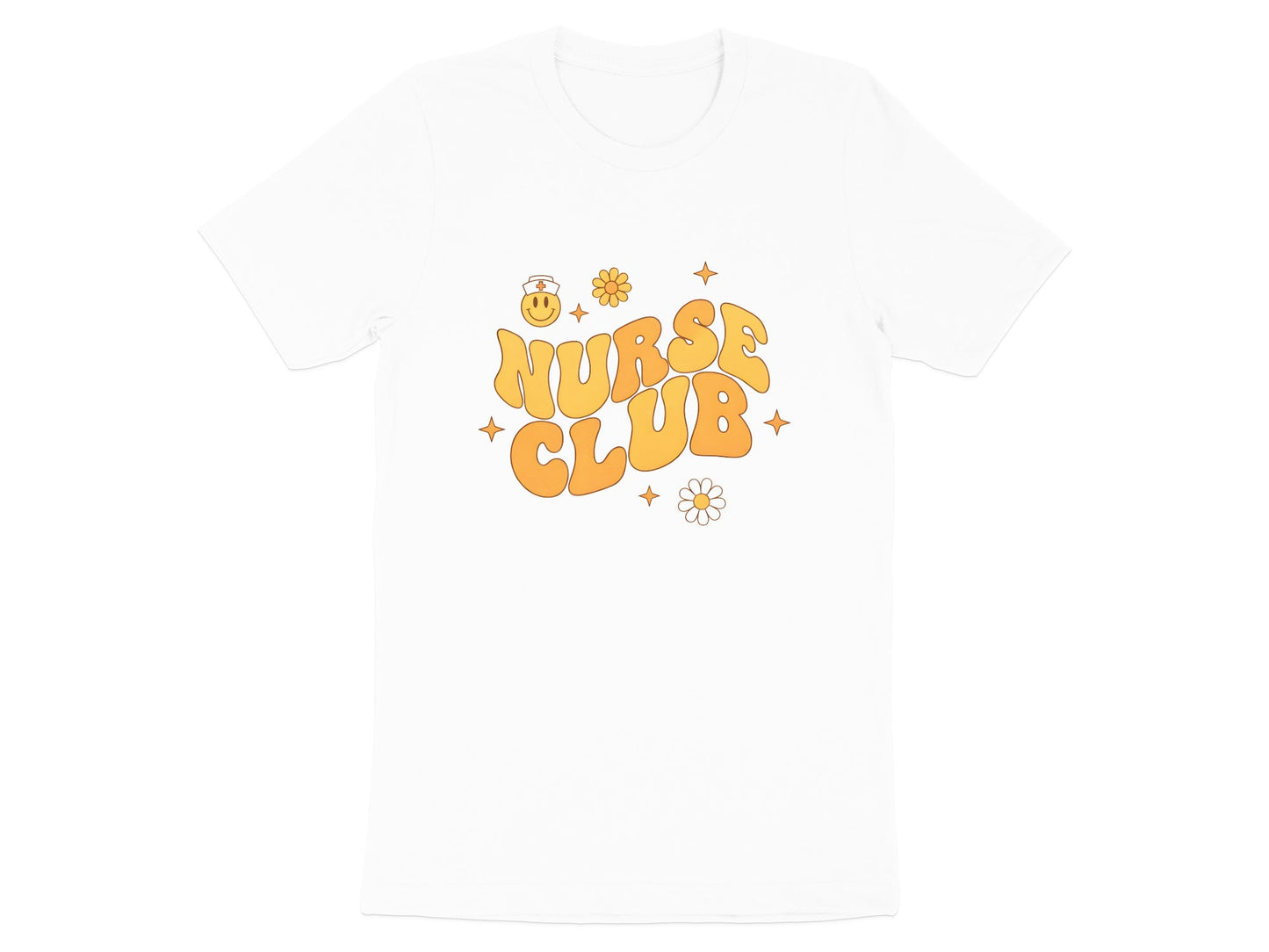 Retro Nurse Club T-Shirt - Groovy 70s Style Medical Tee