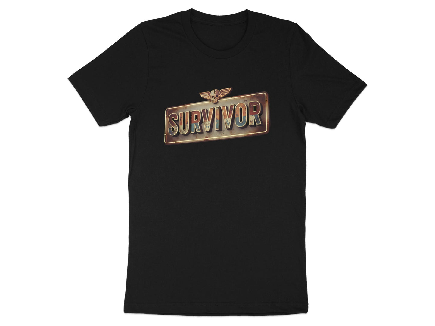 SURVIVOR Vintage Rusty Metal Sign Tee