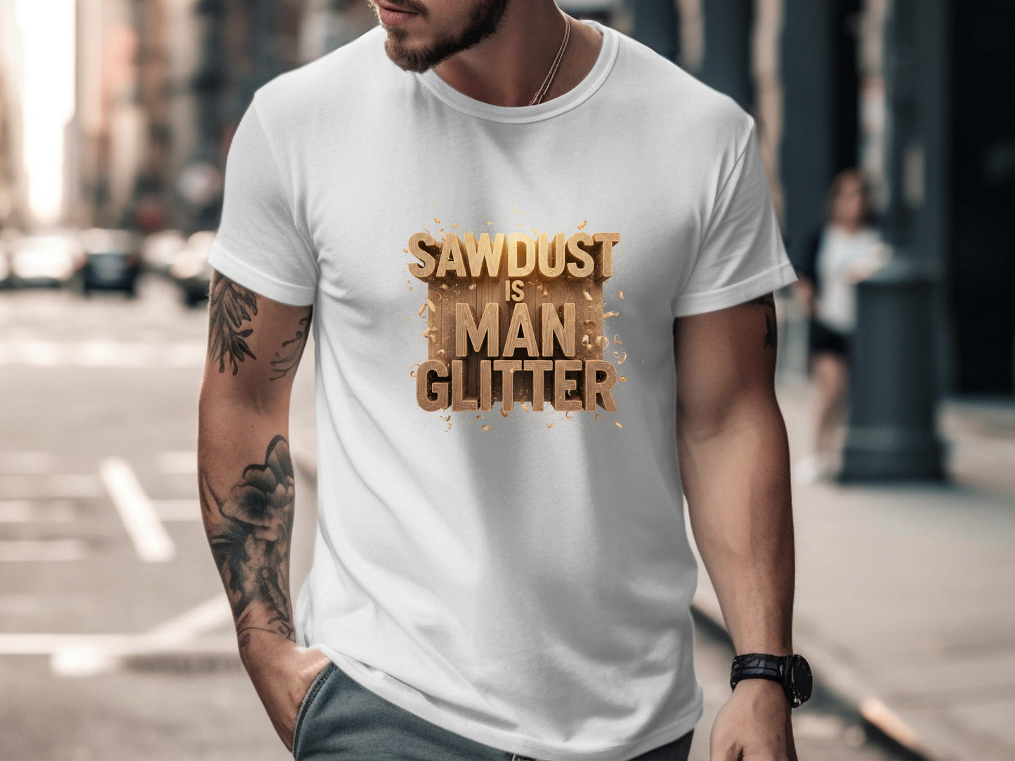 Sawdust is Man Glitter T-Shirt - Funny Woodworker Gift