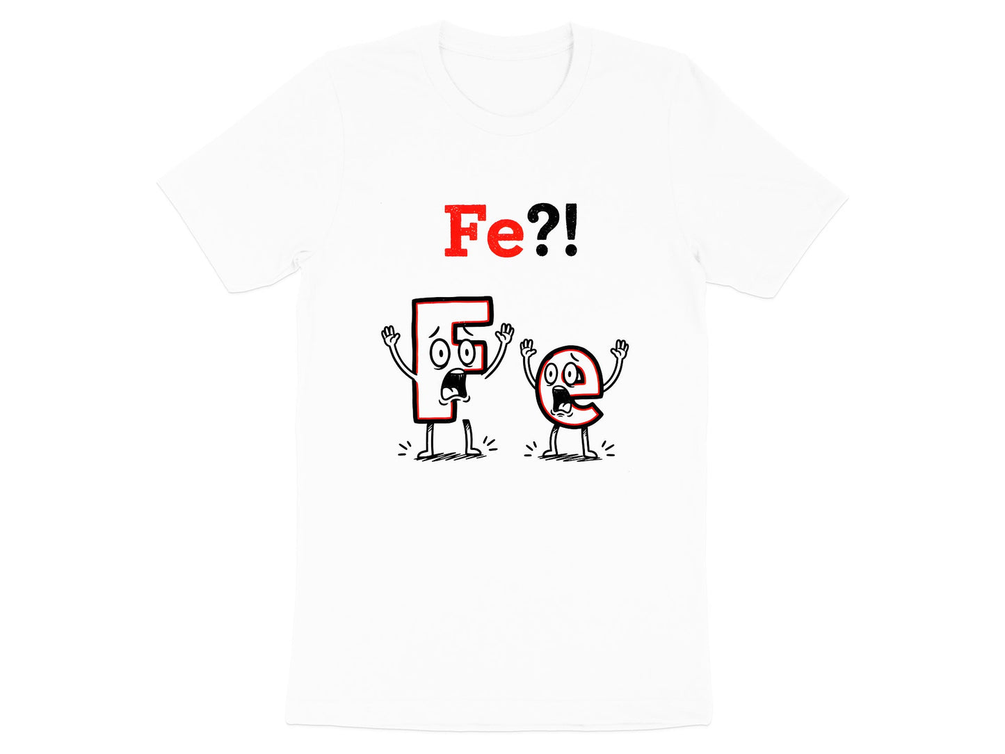 Fe Iron Elements Cartoon Pun Graphic T-Shirt