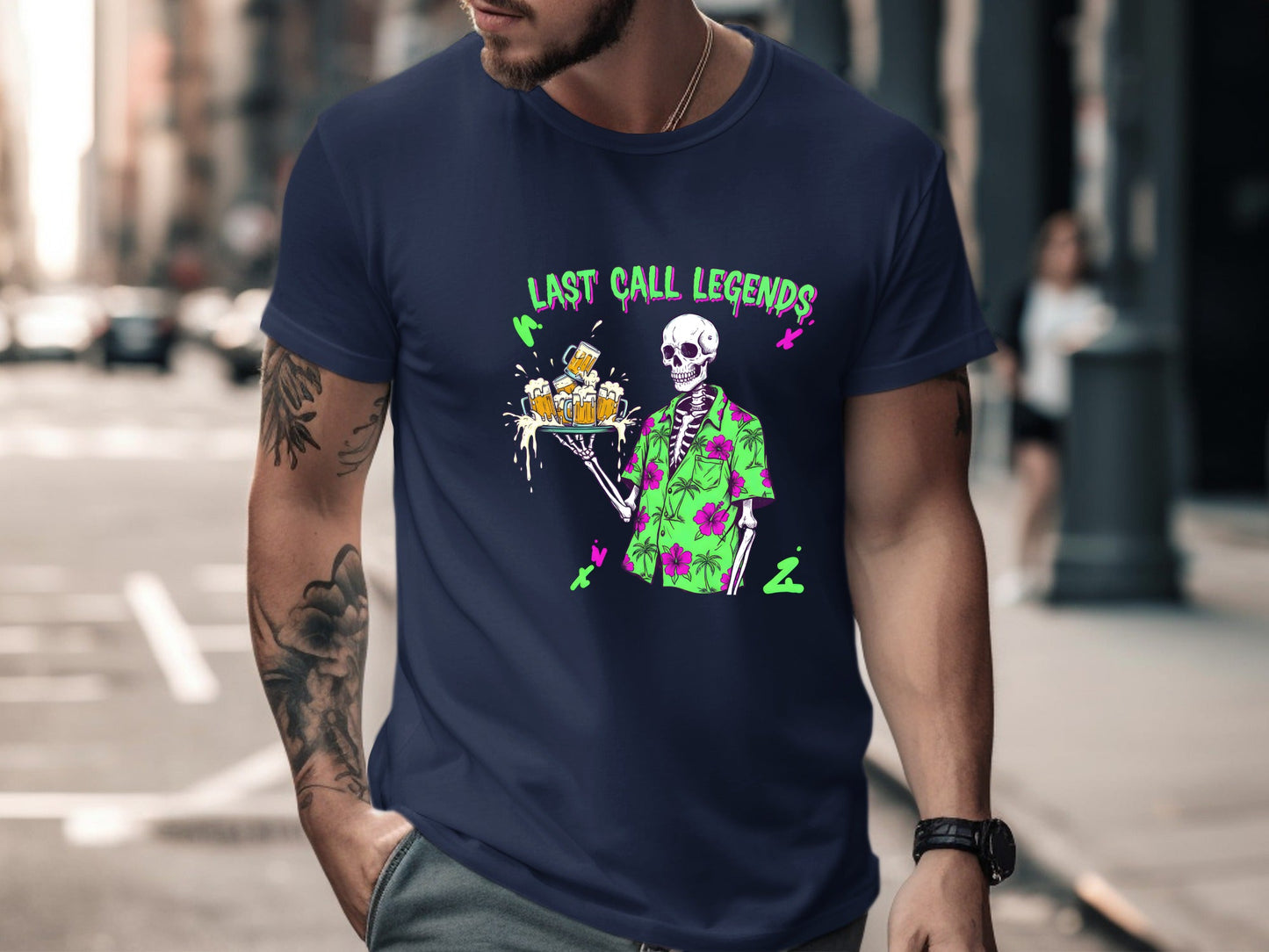Last Call Legends Skeleton Bartender T-Shirt