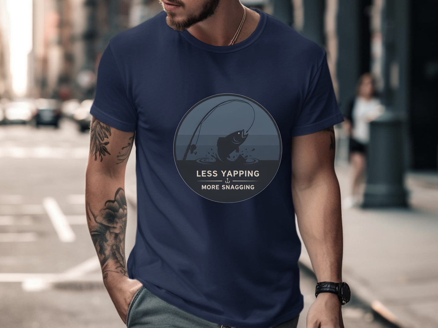 Less Yapping More Snagging Funny Fishing T-Shirt