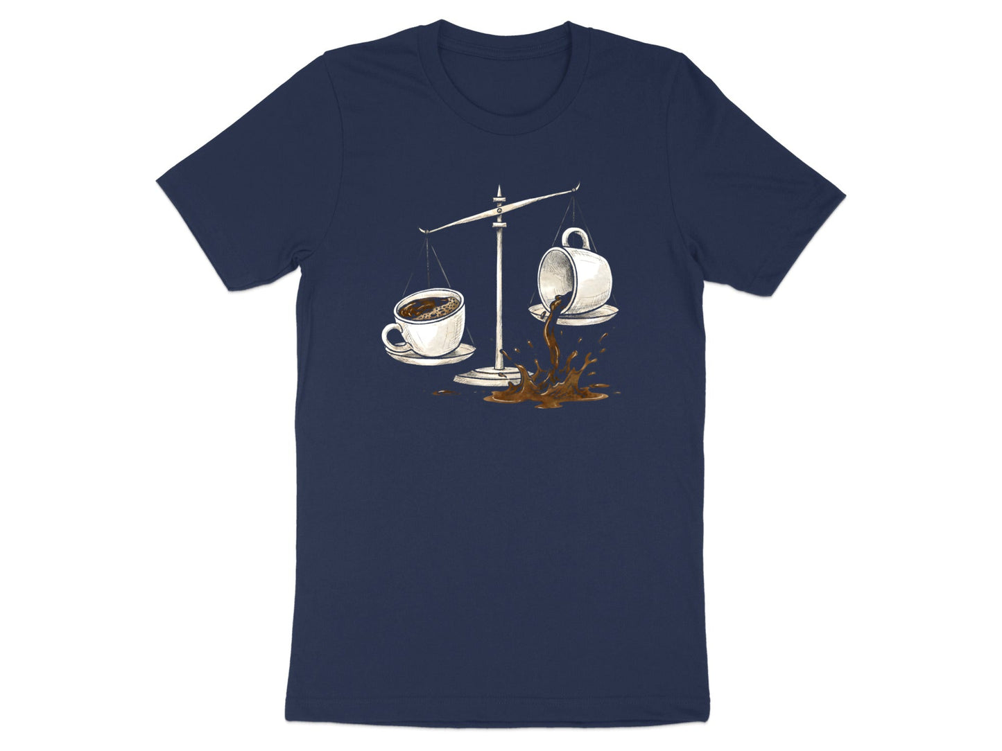 Spilling Coffee Scales of Justice T-Shirt - Funny Law Student Tee