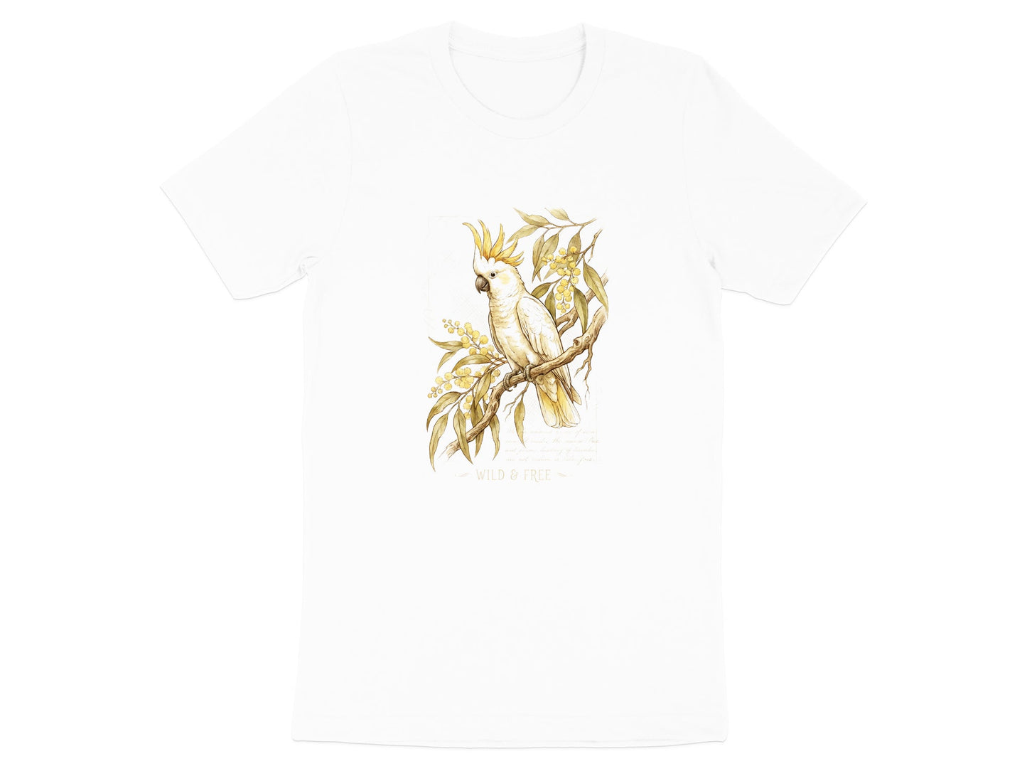 Sulfur-Crested Cockatoo & Wattle T-Shirt | Wild & Free Nature Tee