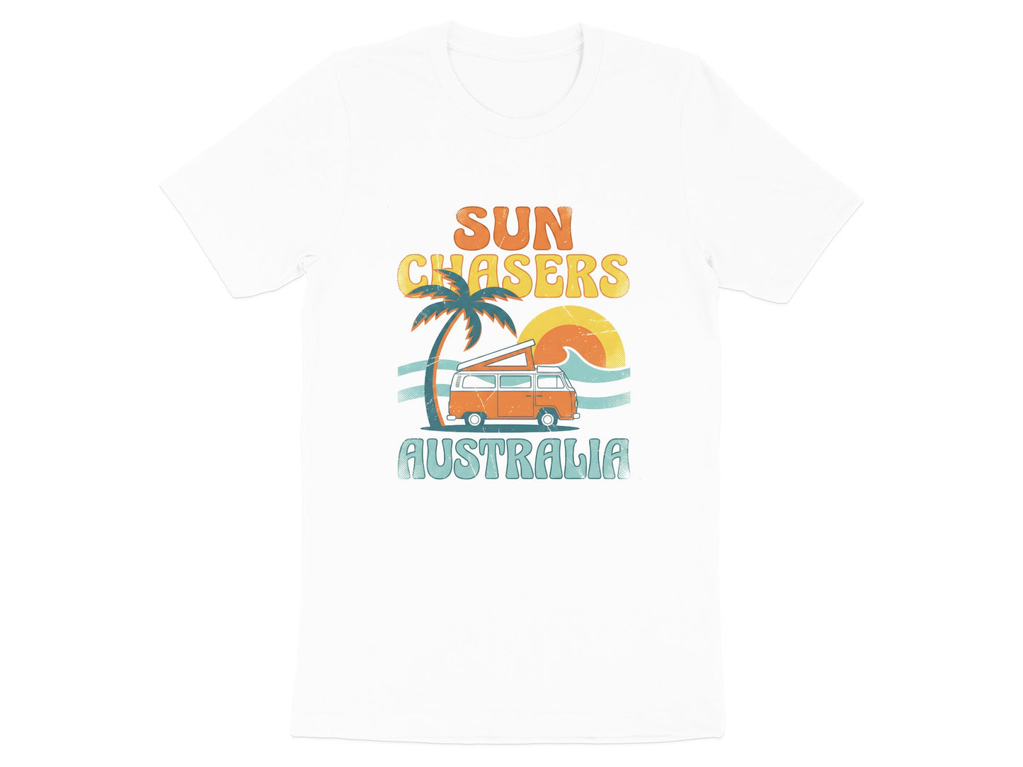 Sun Chasers Australia Kombi T-Shirt| Retro Road Trip Graphic Tee