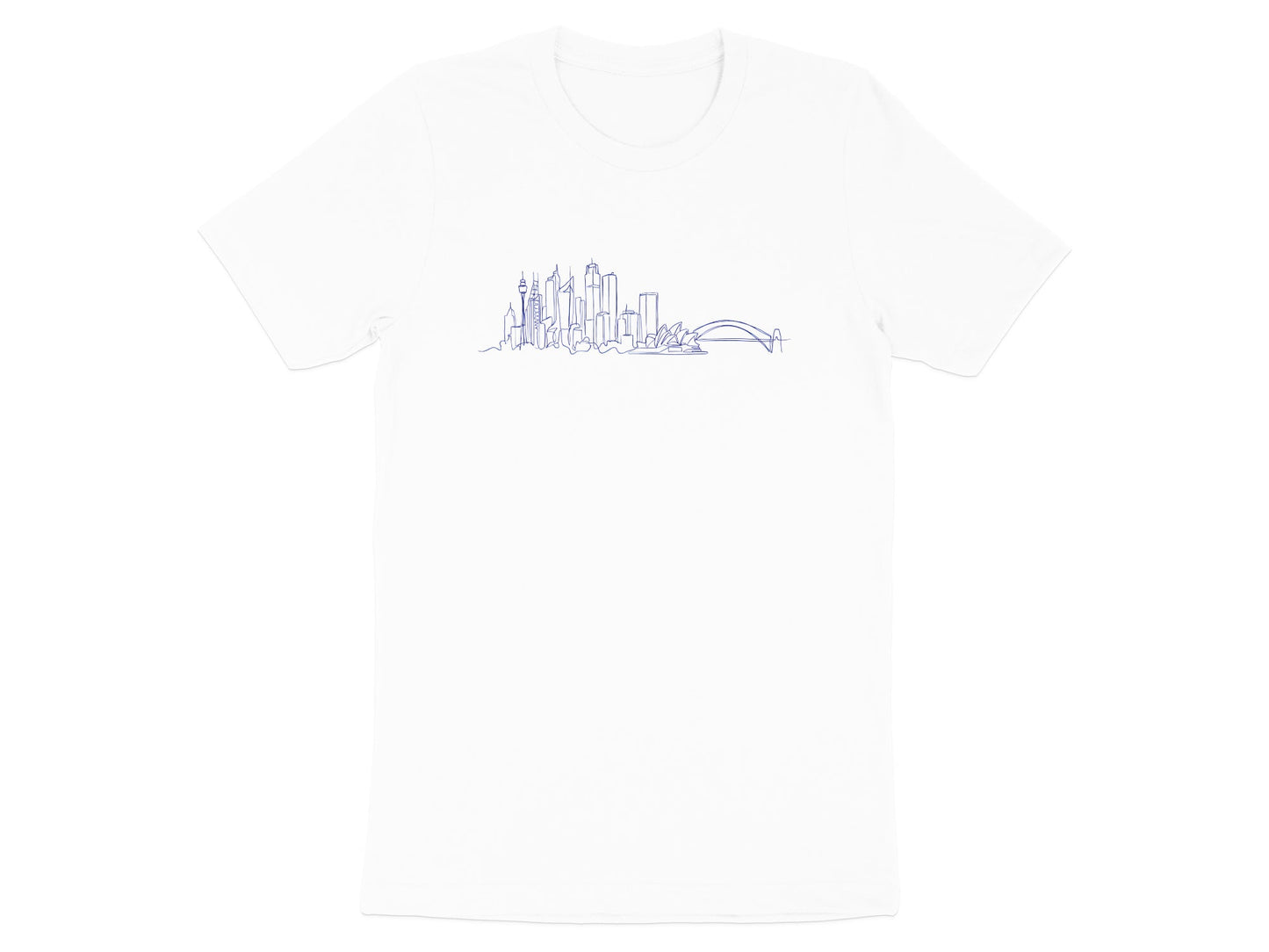 Sydney City Skyline Line Art T-Shirt - Architectural Sketch Tee
