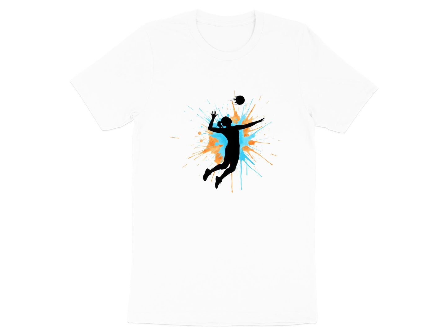 Abstract Volleyball Splatter Silhouette T-Shirt