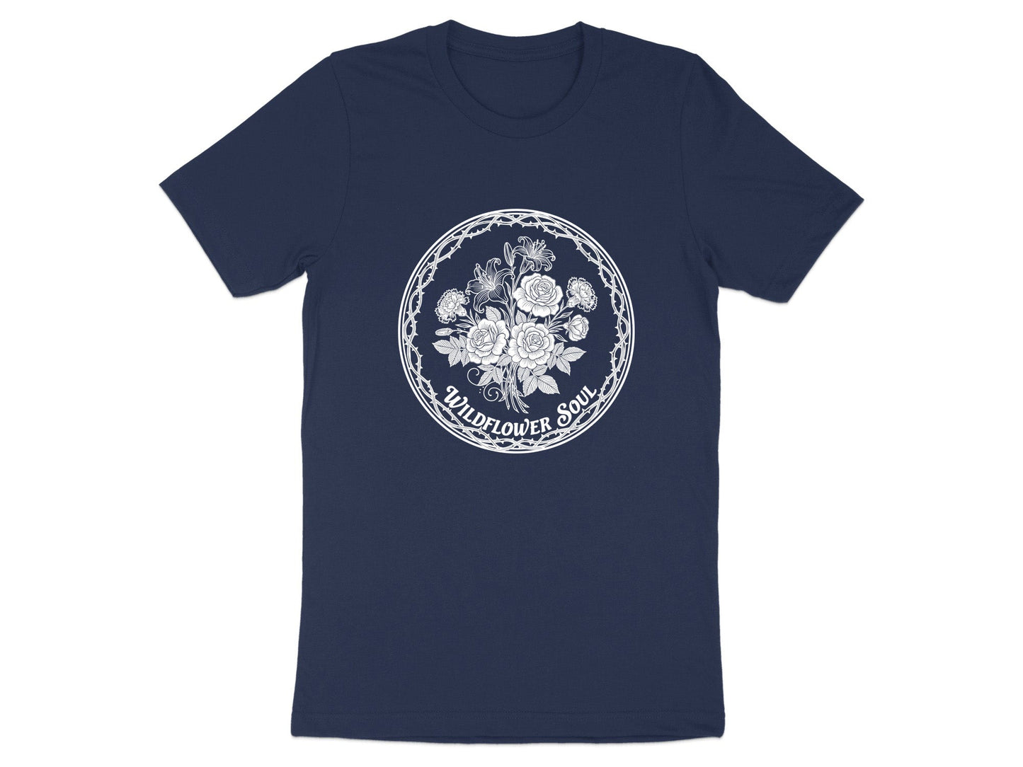 Wildflower Soul Graphic T-Shirt - Vintage Floral Emblem Tee