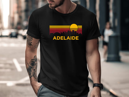 Adelaide Retro City Skyline T-Shirt/ Footy Fan Adelaide  Crows Tee