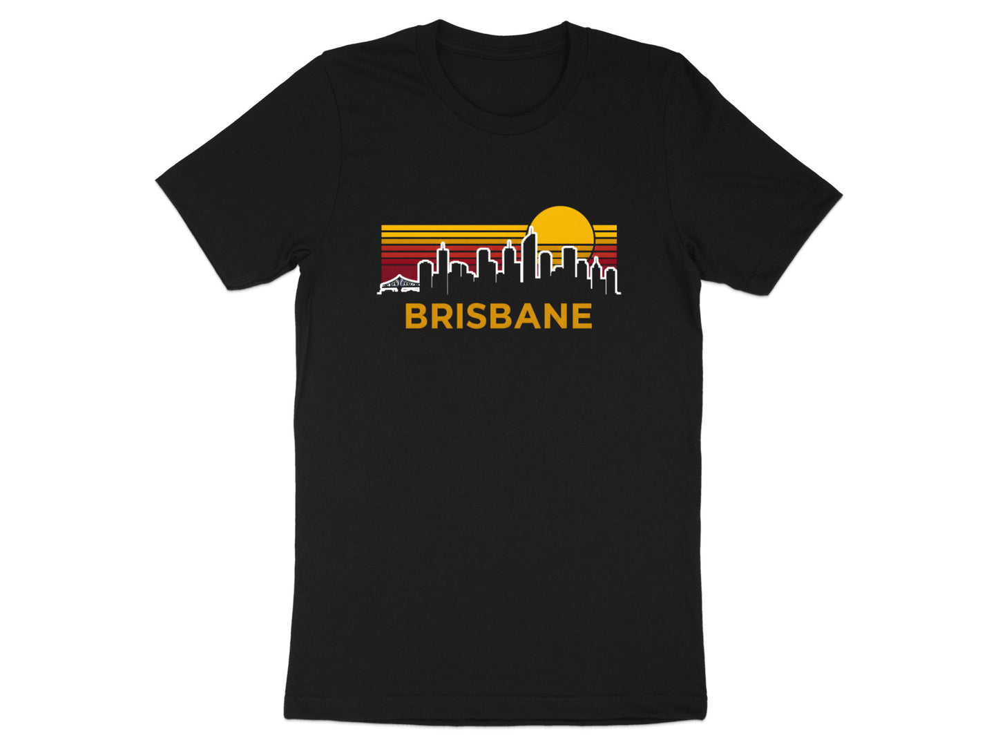 Brisbane Retro Skyline Sunset T-Shirt/ Footy Fan Brisbane Lion Tee
