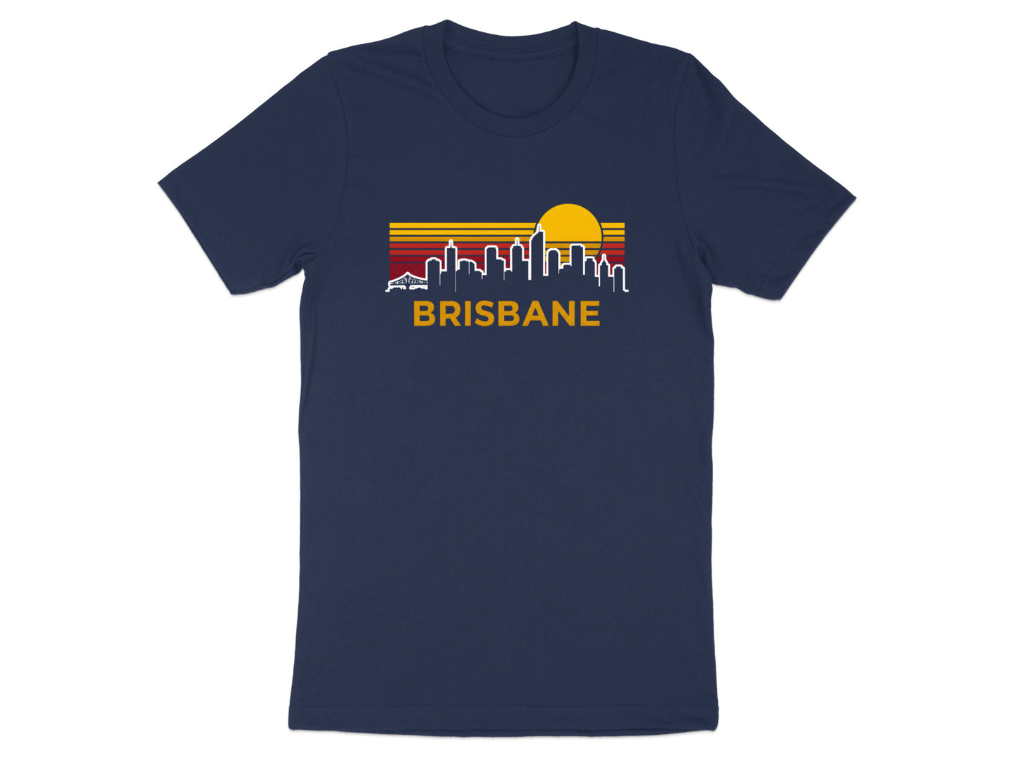 Brisbane Retro Skyline Sunset T-Shirt/ Footy Fan Brisbane Lion Tee