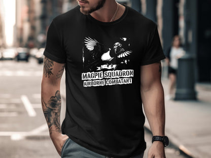 Magpie Squadron Airborne Combatant Tee/Footy fan Collingwood Magpies Tee