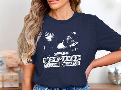 Magpie Squadron Airborne Combatant Tee/Footy fan Collingwood Magpies Tee