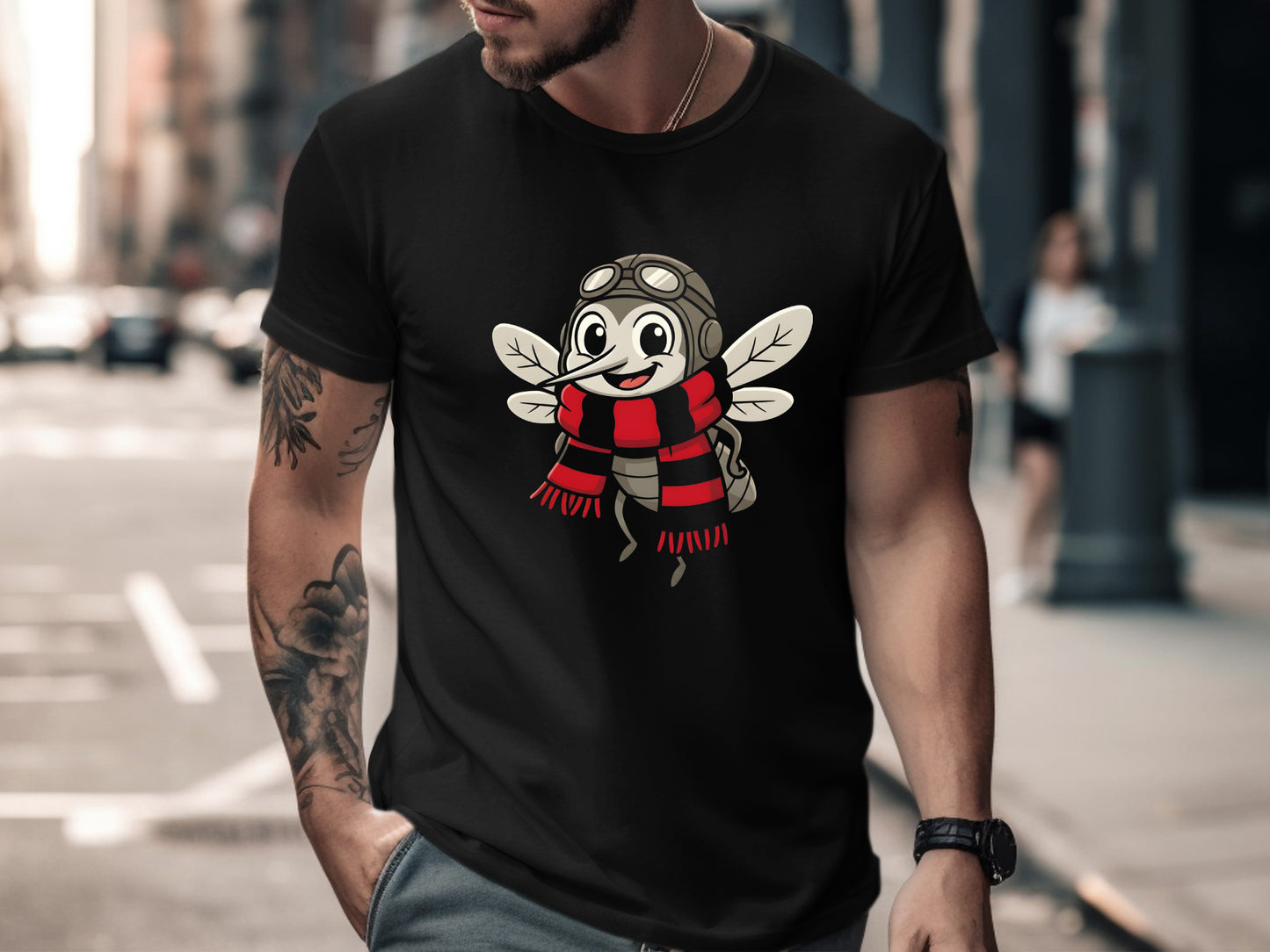 Footy fan Essendon t shirt/Cute Aviator Mosquito Mascot T-Shirt