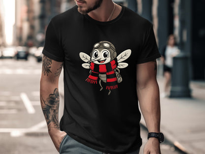 Footy fan Essendon t shirt/Cute Aviator Mosquito Mascot T-Shirt