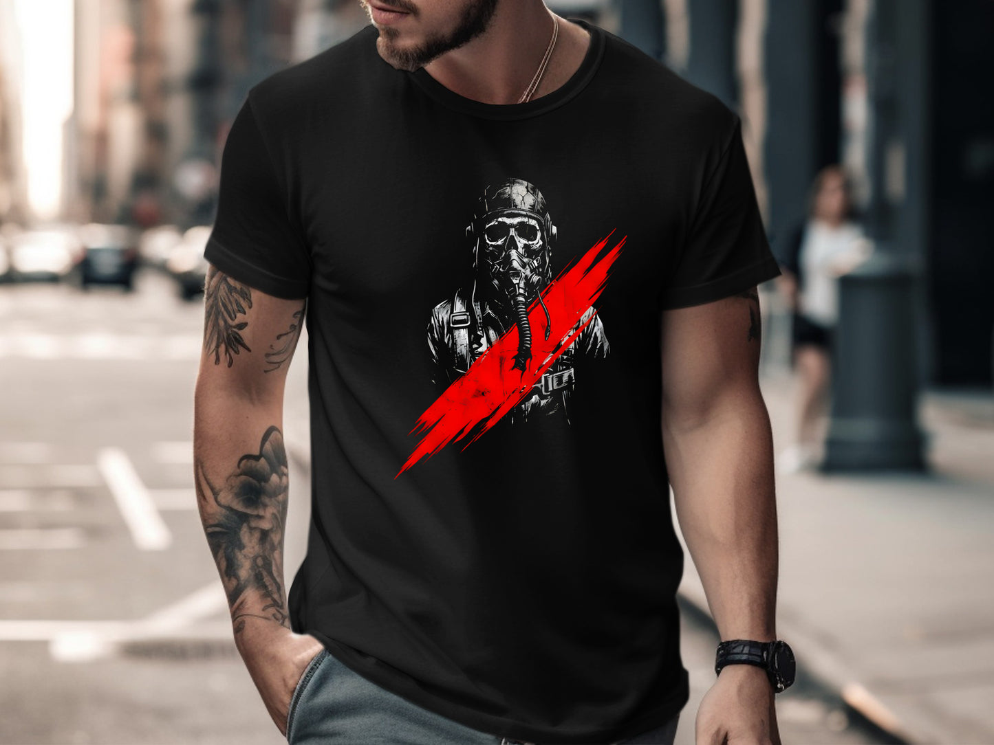 Skull Pilot Bomber Graphic T-Shirt/Footy fan Essendon t shirt