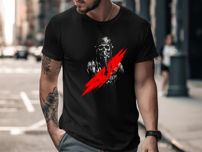 Skull Pilot Bomber Graphic T-Shirt/Footy fan Essendon t shirt