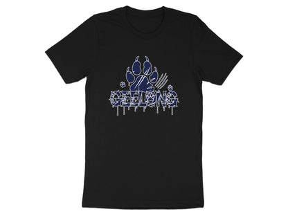 Geelong Paw Print Navy & White Graphic Tee Footy Fan Geelong Cats tshirt