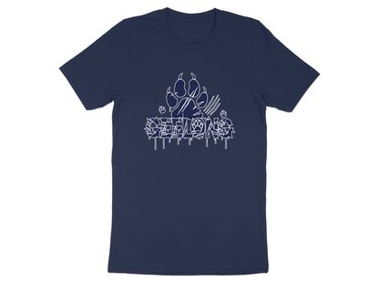 Geelong Paw Print Navy & White Graphic Tee Footy Fan Geelong Cats tshirt