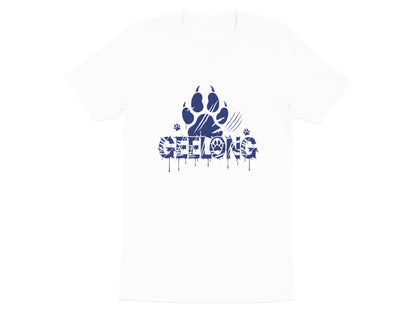 Geelong Paw Print Navy & White Graphic Tee Footy Fan Geelong Cats tshirt