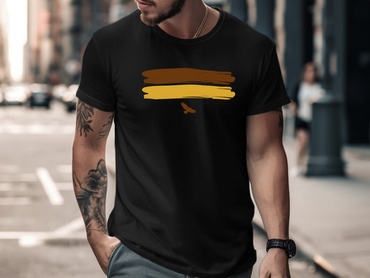 Minimalist Hawks Brown & Gold Brushstroke Tee/ Hawthorn Footy Fan t shirt