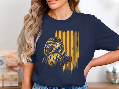 Hawks Gold Textured Portrait T-Shirt