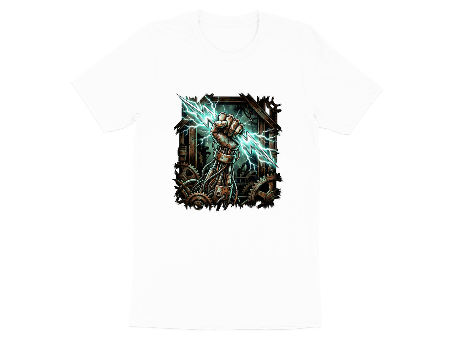 Mechanical Cyber-Fist Lightning Port Adelaide T-Shirt