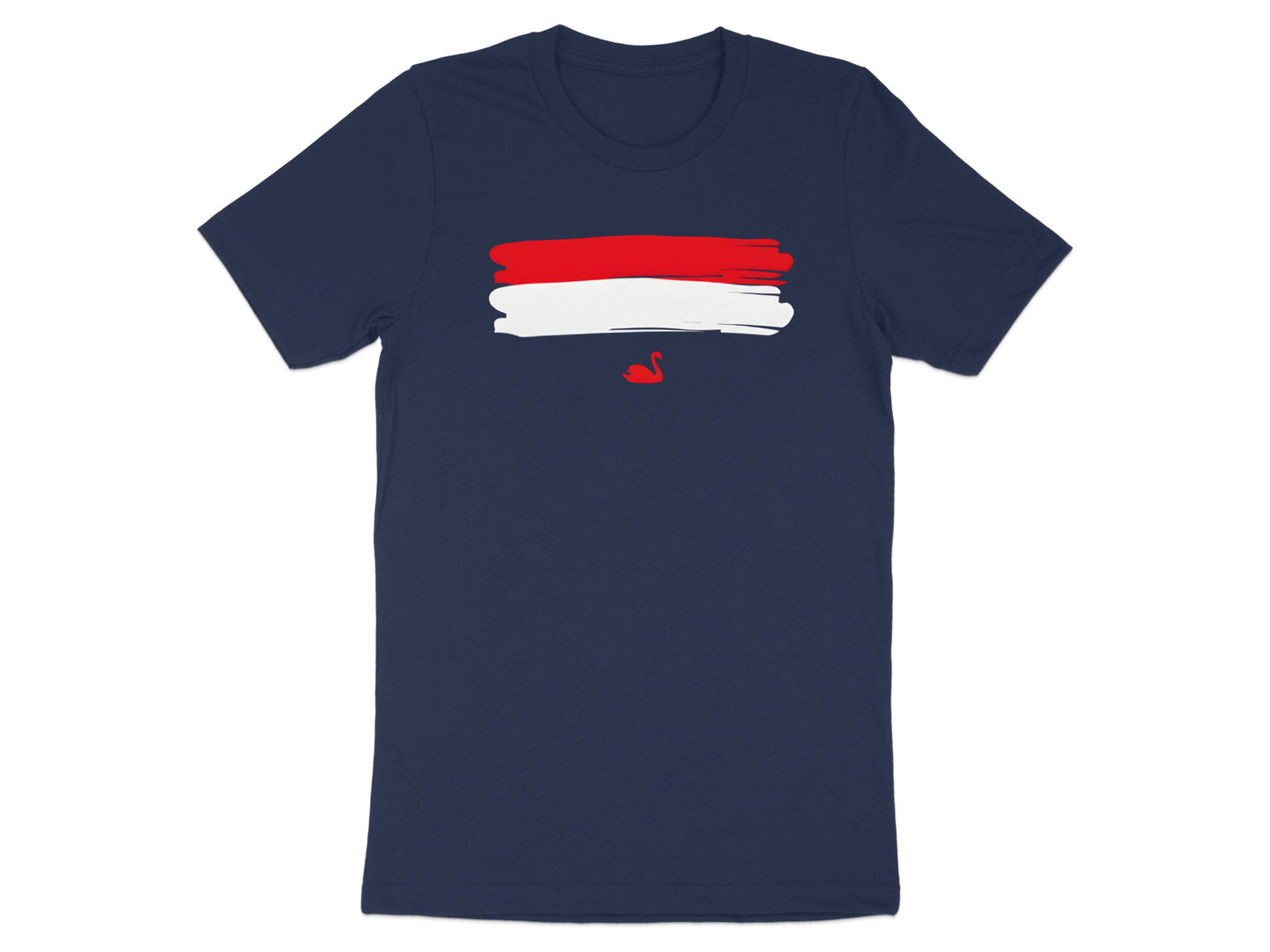Red Brushstroke Swan Silhouette T-Shirt