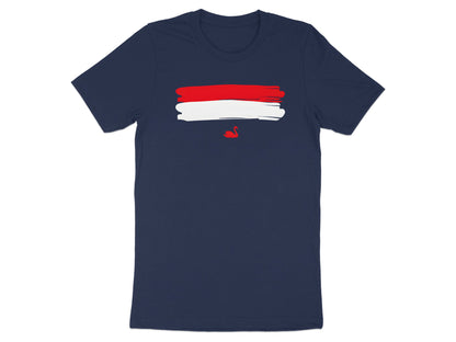 Red Brushstroke Swan Silhouette T-Shirt