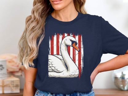 Classic Swan Silhouette Striped T-Shirt
