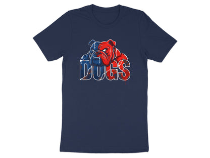 Red & Blue Bulldog Mascot Illustration Tee