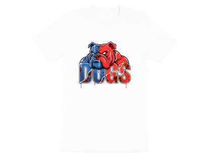 Red & Blue Bulldog Mascot Illustration Tee